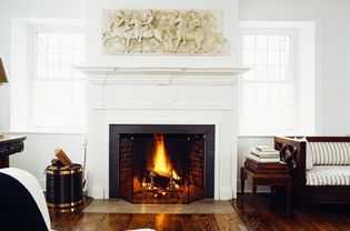 fireplace in the living room 