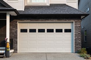 garage door on a suburban home