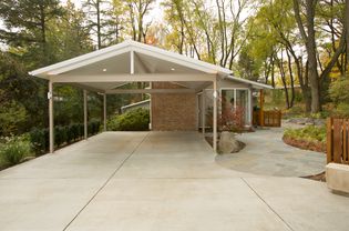 carport at entrance of home