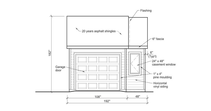 Un diagramme d'un petit garage