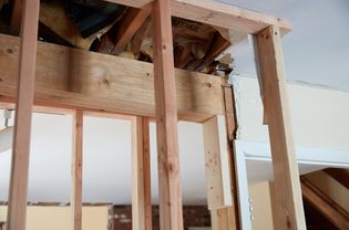 Load bearing wall structure exposed to be removed