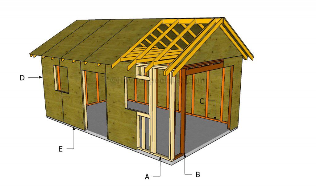 Un diagramme d'un garage détaché